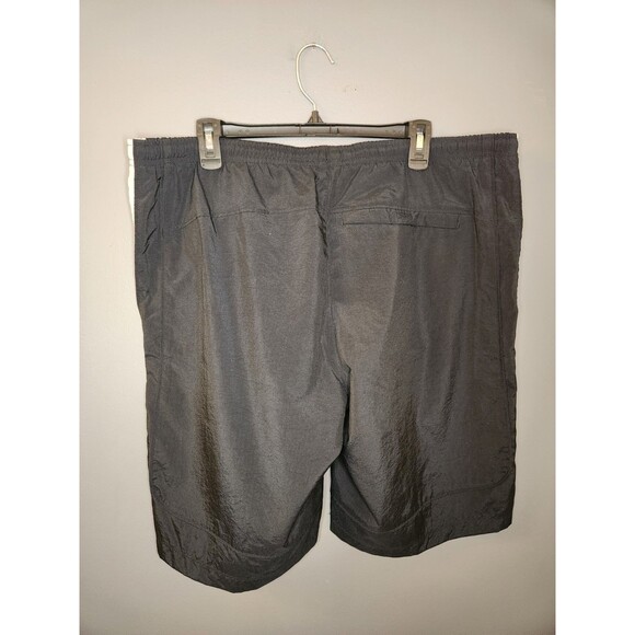 VTG Nike Swim‎ Trunks Men's L Black Y2K Long Baggy Pockets Lined Drawstring - Picture 2 of 5